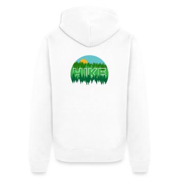 Hike in the Pines - Walking in Nature - Unisex Premium Organic Zip Hoodie - white - Back - Thijin (182cm)
