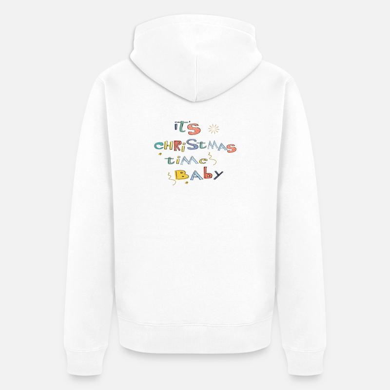 C’est la période de Noël - Veste à capuche bio Premium Unisexe - blanc