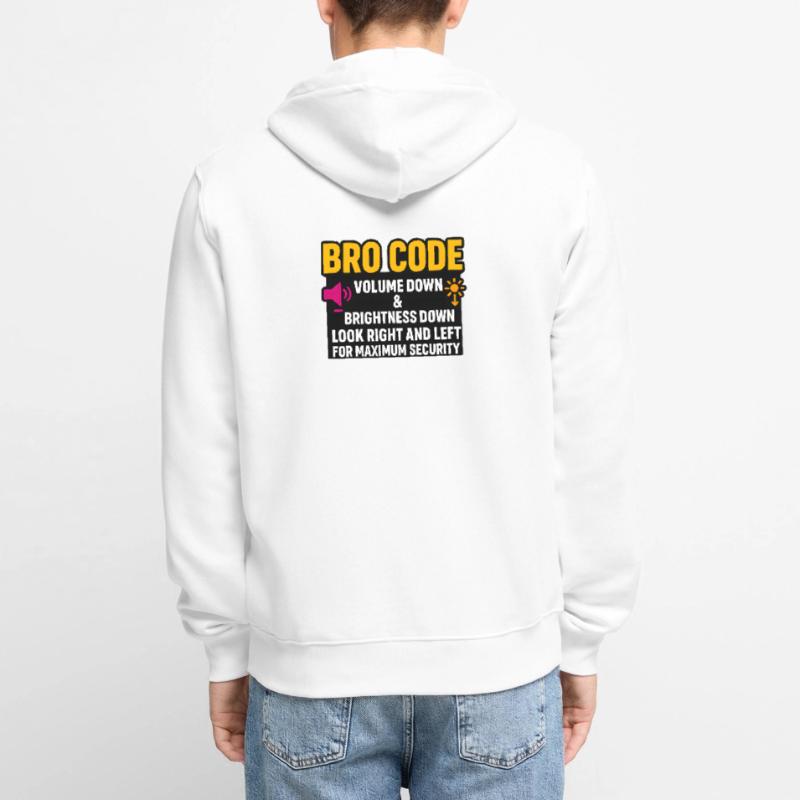 Code bro volume vers le bas Regarde à droite à gauche, drôle Veste à capuche bio Premium Unisexe