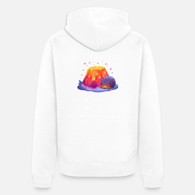 Hérisson câlin de Lava Hill - Veste à capuche bio Premium Unisexe - blanc