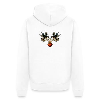 Amour Éternel Ailes et Cœur - Veste à capuche bio Premium Unisexe - blanc - Dos - Thijin (182cm)