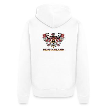 German Eagle Flag Motif - Unisex Premium Organic Zip Hoodie - white - Back - Thijin (182cm)