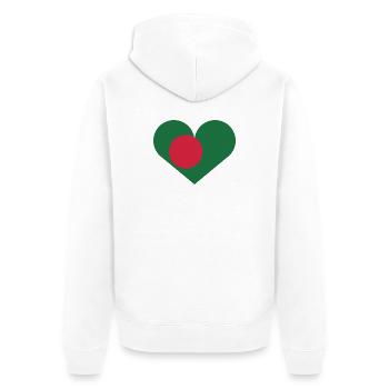 Bangladeshi flag in the shape of a heart - Unisex Premium Organic Zip Hoodie - white - Back - Thijin (182cm)