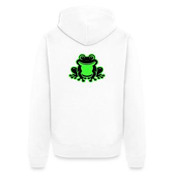 Kröte Comic Frosch - Unisex Premium Bio Zip Hoodie - Weiß - Hinten - Thijin (182cm)