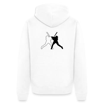 Baseball - Unisex Premium Bio Zip Hoodie - Weiß - Hinten - Thijin (182cm)