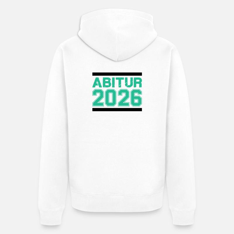 Graduation de l’Abitur 2026 – Arrivée difficile - Veste à capuche bio Premium Unisexe - blanc