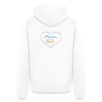 Maman est la meilleure - cœur - personnalisable - Veste à capuche bio Premium Unisexe - blanc - Dos - Thijin (182cm)