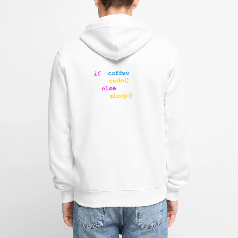 No Coffee No Code Programmeur Informaticien Veste à capuche bio Premium Unisexe