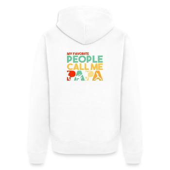 Parkour Papa Traceur Silhouette Retro Sportkunst - Unisex Premium Bio Zip Hoodie - Weiß - Hinten - Thijin (182cm)