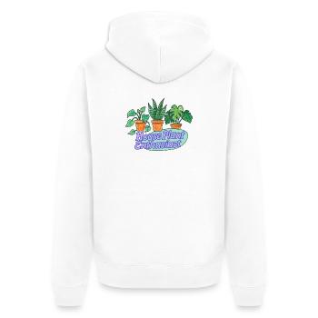 House Plant Enthusiast Cartoon Theme - Unisex Premium Organic Zip Hoodie - white - Back - Thijin (182cm)