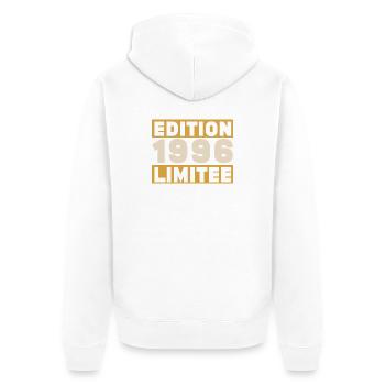 1996 30 ans Anniversaire Vintage Cadeau - Veste à capuche bio Premium Unisexe - blanc - Dos - Thijin (182cm)