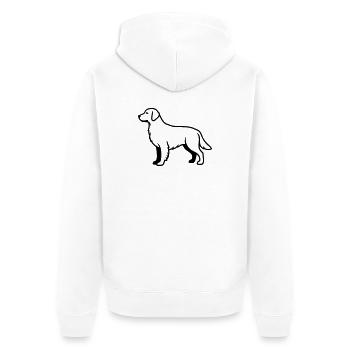 Labrador Retriever Hund Umriss - Unisex Premium Bio Zip Hoodie - Weiß - Hinten - Thijin (182cm)
