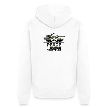 Peace Over Tanks Emblem - Unisex Premium Organic Zip Hoodie - white - Back - Thijin (182cm)