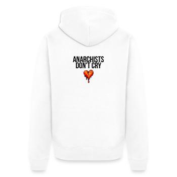 anarchists don't cry - Unisex Premium Bio Zip Hoodie - Weiß - Hinten - Thijin (182cm)