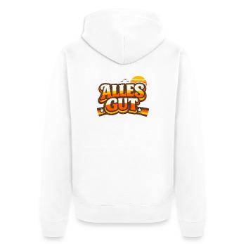 Alles Gut Spruch - Unisex Premium Bio Zip Hoodie - Weiß - Hinten - Thijin (182cm)