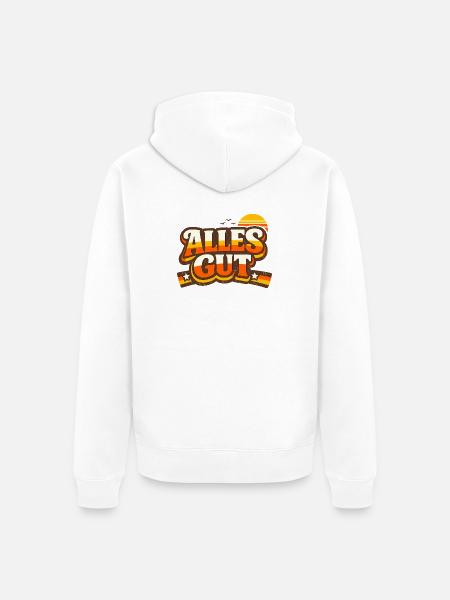 Alles Gut Spruch - Unisex Premium Bio Zip Hoodie - Weiß
