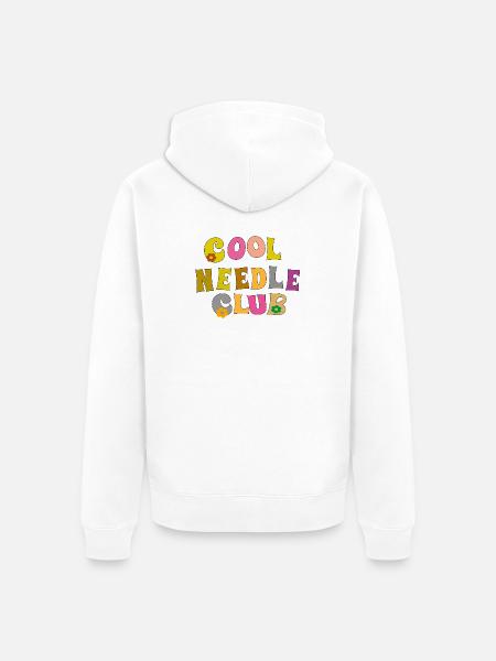 Cool Needle Club - Unisex Premium Organic Zip Hoodie - white