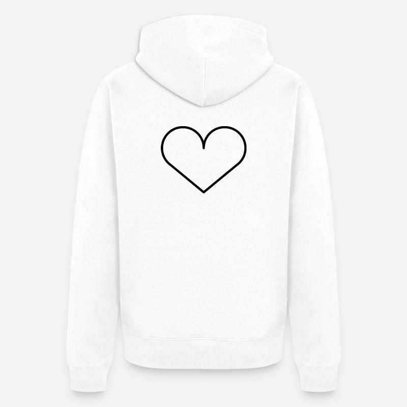 Cœur - Veste à capuche bio Premium Unisexe - blanc
