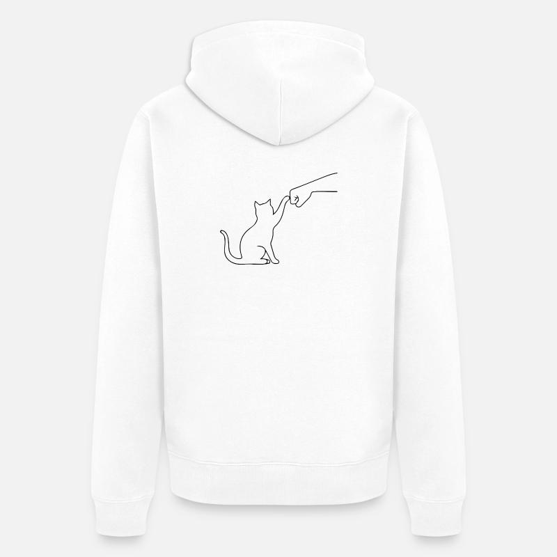 Patte de chat drôle - Veste à capuche bio Premium Unisexe - blanc
