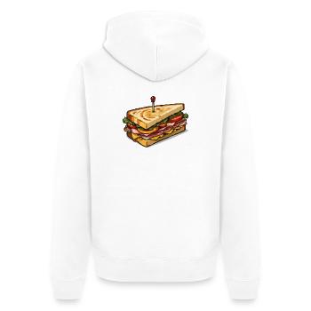 Art des épingles Club Sandwich - Veste à capuche bio Premium Unisexe - blanc - Dos - Thijin (182cm)