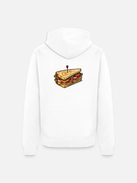 Club Sandwich Pin Art - Unisex Premium Organic Zip Hoodie - white