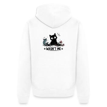 N’étais-je pas drôle chat noir avec cassé - Veste à capuche bio Premium Unisexe - blanc - Dos - Thijin (182cm)