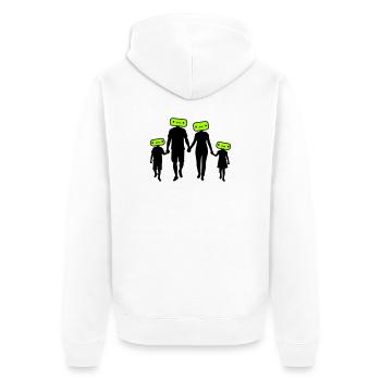 Silhouette familiale Chers enfants Parents Maman Papa - Veste à capuche bio Premium Unisexe - blanc - Dos - Thijin (182cm)