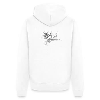 Geometric Eye – Generative Line Art - Unisex Premium Organic Zip Hoodie - white - Back - Thijin (182cm)