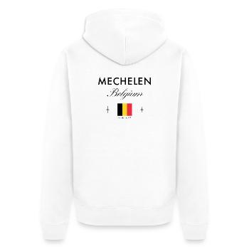 Mechelen Belgien Koordinaten Reise Souvenir - Unisex Premium Bio Zip Hoodie - Weiß - Hinten - Thijin (182cm)