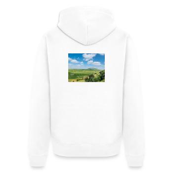 Steppe landscape with a lake - Unisex Premium Organic Zip Hoodie - white - Back - Thijin (182cm)