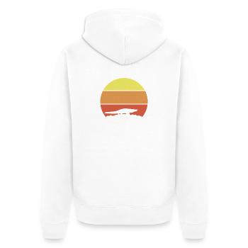 Alligator Retro - Unisex Premium Bio Zip Hoodie - Weiß - Hinten - Thijin (182cm)