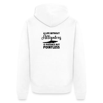 Life Without Alligators - Unisex Premium Bio Zip Hoodie - Weiß - Hinten - Thijin (182cm)