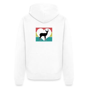 Silhouette vintage Cœur d’Antilope - Veste à capuche bio Premium Unisexe - blanc - Dos - Thijin (182cm)