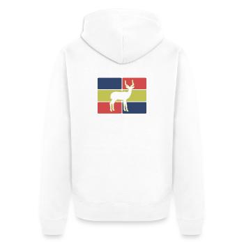 Antilope Afrika Safari - Unisex Premium Bio Zip Hoodie - Weiß - Hinten - Thijin (182cm)