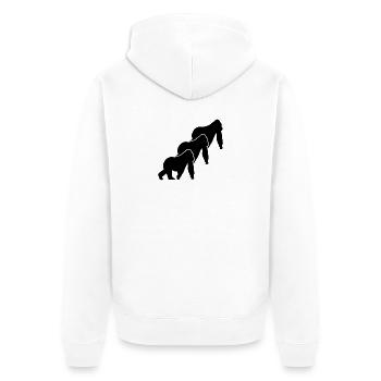 Silhouettes des Trois Singes - Veste à capuche bio Premium Unisexe - blanc - Dos - Thijin (182cm)