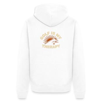 Golf Is My Therapy Retro - Veste à capuche bio Premium Unisexe - blanc - Dos - Thijin (182cm)