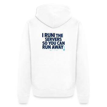 Server-Admin mit Humor - Unisex Premium Bio Zip Hoodie - Weiß - Hinten - Thijin (182cm)