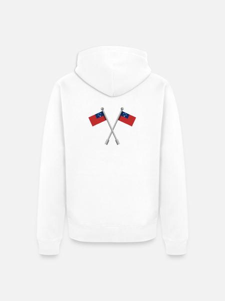 Samoanische Flagge - Unisex Premium Bio Zip Hoodie - Weiß