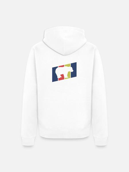 Bär Silhouette Retro Style - Unisex Premium Bio Zip Hoodie - Weiß
