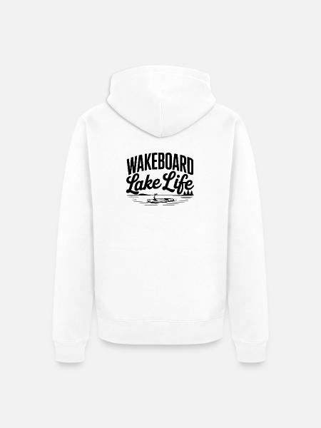 Leben im Wakeboard-See - Unisex Premium Bio Zip Hoodie - Weiß