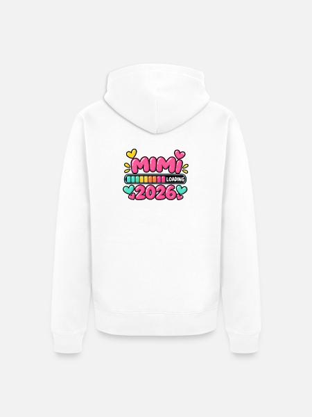 Mimi wird 2026 geladen – Neue Mimi-Ankündigung - Unisex Premium Bio Zip Hoodie - Weiß