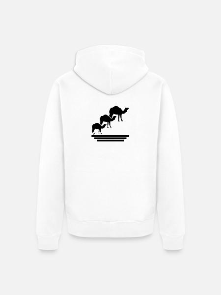 Kamel Silhouetten Trio - Unisex Premium Bio Zip Hoodie - Weiß