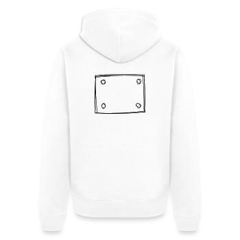 Startnummer handgezeichnet - Unisex Premium Bio Zip Hoodie - Weiß - Hinten - Thijin (182cm)