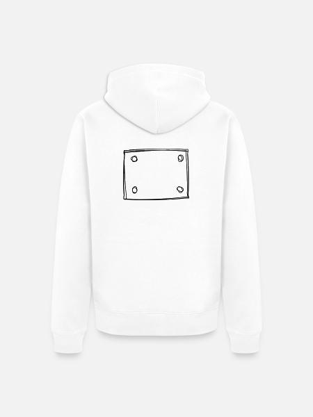 Startnummer handgezeichnet - Unisex Premium Bio Zip Hoodie - Weiß