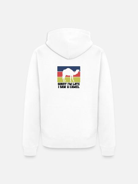 Kamel Humor Retro - Unisex Premium Bio Zip Hoodie - Weiß