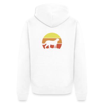 Gepard Retro Style - Unisex Premium Bio Zip Hoodie - Weiß - Hinten - Thijin (182cm)