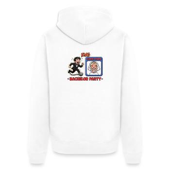 Junggesellinnenabschied, Hochzeit, Comedy-Hochzeit, Team des Bräutigams - Unisex Premium Bio Zip Hoodie - Weiß - Hinten - Thijin (182cm)