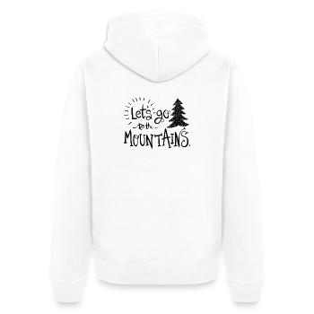 lets go to the mountains - Unisex Premium Bio Zip Hoodie - Weiß - Hinten - Thijin (182cm)