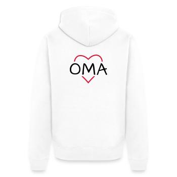 Grand-mère coeur cadeau anniversaire noel - Veste à capuche bio Premium Unisexe - blanc - Dos - Thijin (182cm)