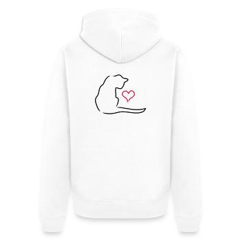 cat - Unisex Premium Organic Zip Hoodie - white - Back - Thijin (182cm)